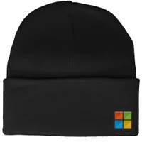 Microsoft Black Icon Embroidered Beanie