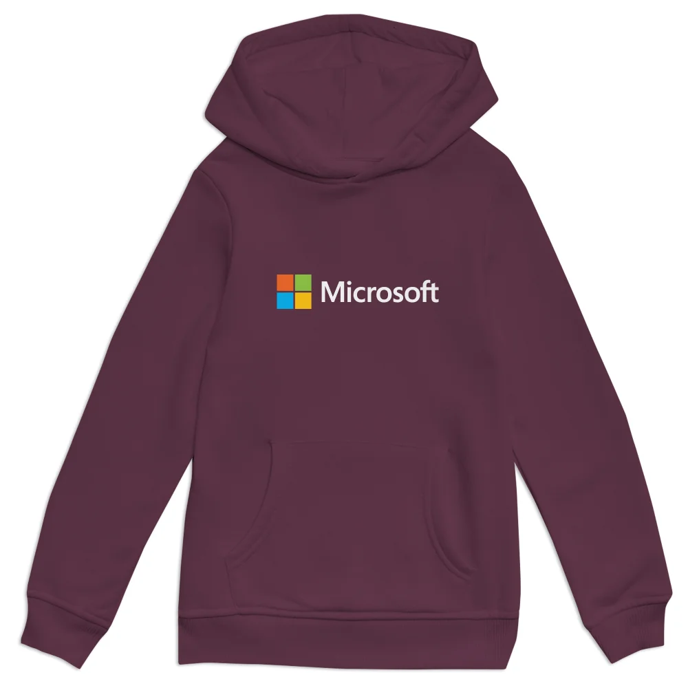Microsoft Maroon 3-4 Years Chest Print Kids' Hoodie Image 1