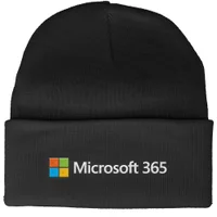 Microsoft 365 Black Embroidered Beanie