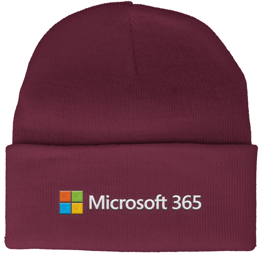 Microsoft 365 Burgundy Embroidered Beanie Image 1