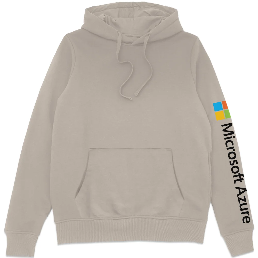 Microsoft Azure Cream S Sleeve Print Hoodie Image 1