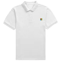 Microsoft White Pocket Icon Embroidered Standard Polo Shirt