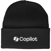 Copilot Black Embroidered Beanie