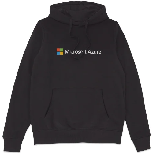 Microsoft Azure Black S Chest Print Hoodie Image 1