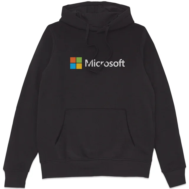 Microsoft Black Chest Print Hoodie