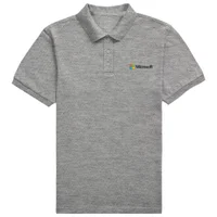 Microsoft Grey Pocket Embroidered Standard Polo Shirt