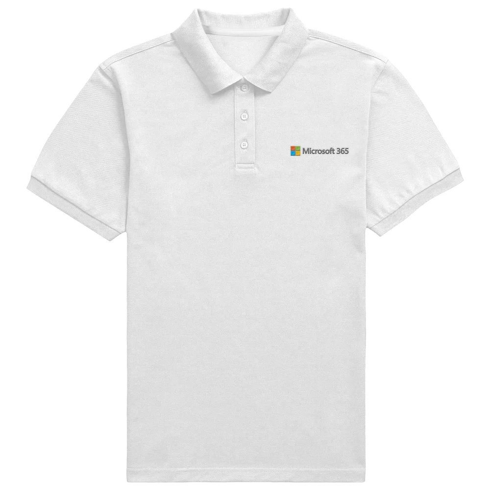 Microsoft 365 White S Pocket Embroidered Standard Polo Shirt Image 1