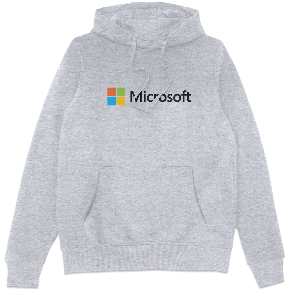 Microsoft Grey S Chest Print Hoodie Image 1