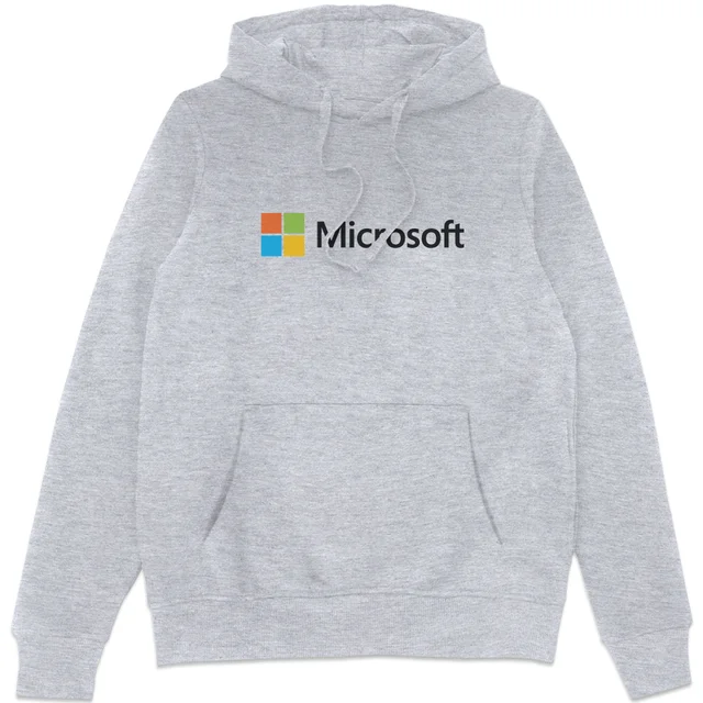 Microsoft Grey Chest Print Hoodie