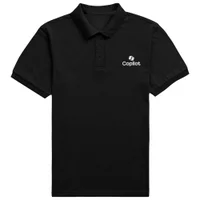 Copilot Black Pocket Embroidered Standard Polo Shirt