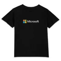Microsoft Black Chest Print Kids' T-Shirt