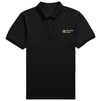 Microsoft Azure Black Pocket Embroidered Standard Polo Shirt