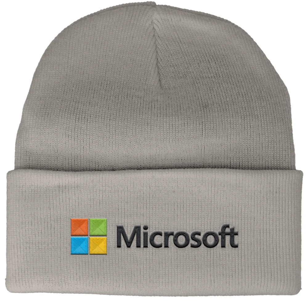 Microsoft Ash Grey Embroidered Beanie Image 1