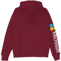 Microsoft Burgundy Sleeve Print Hoodie